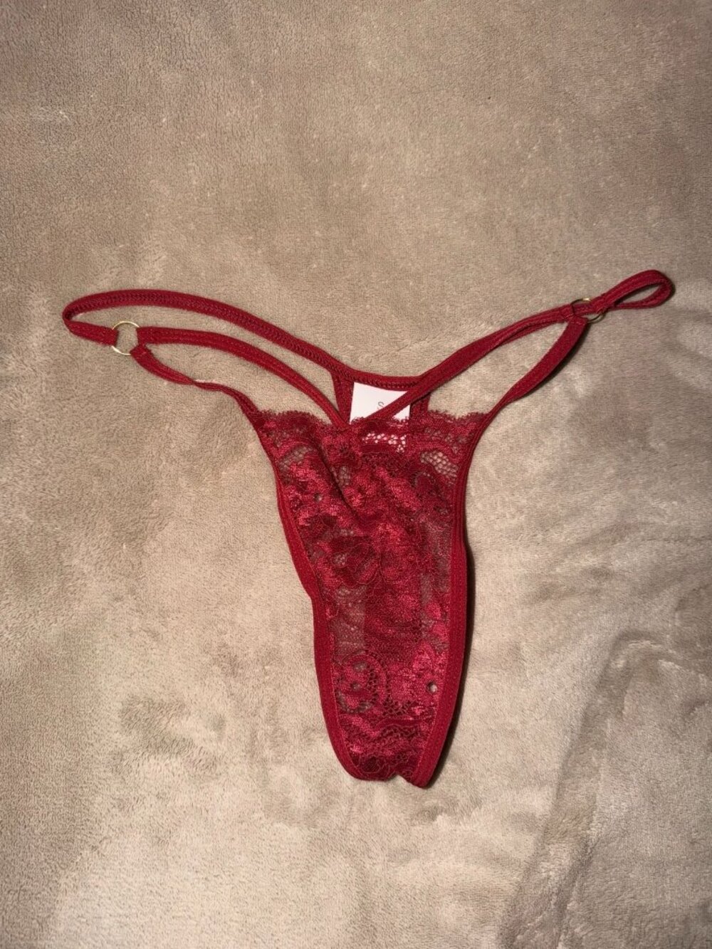 Sexy sheer lace metal decorated lace panties, size S/M